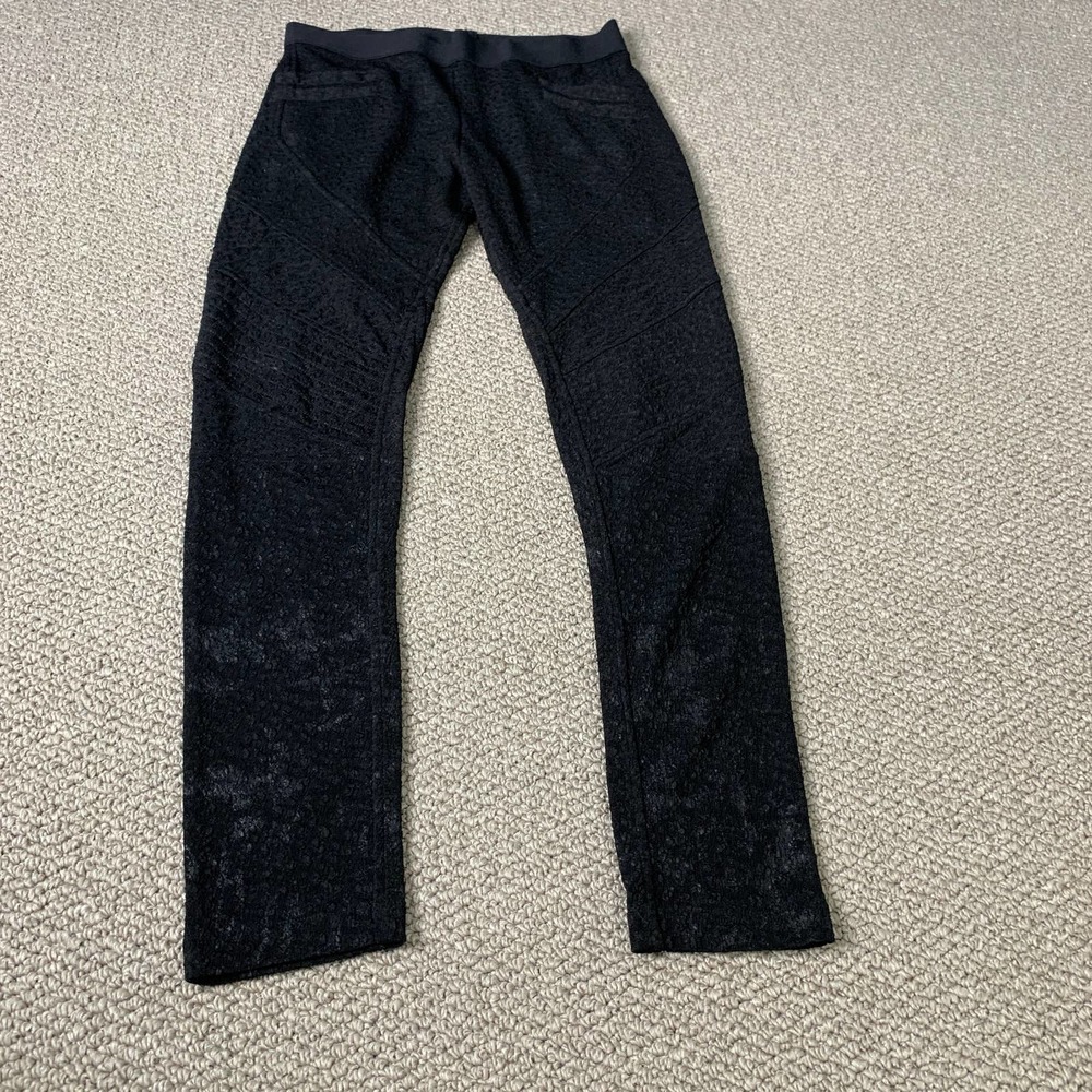 The Kooples Sport‎ Womens Leggings Size 1 Black Textured Pull On Stretch